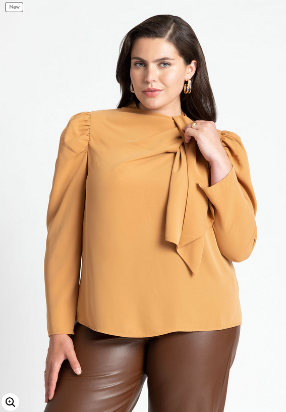 ELOQUII Women's Drape Front Blouse
