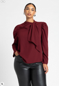 ELOQUII Women's Drape Front Blouse