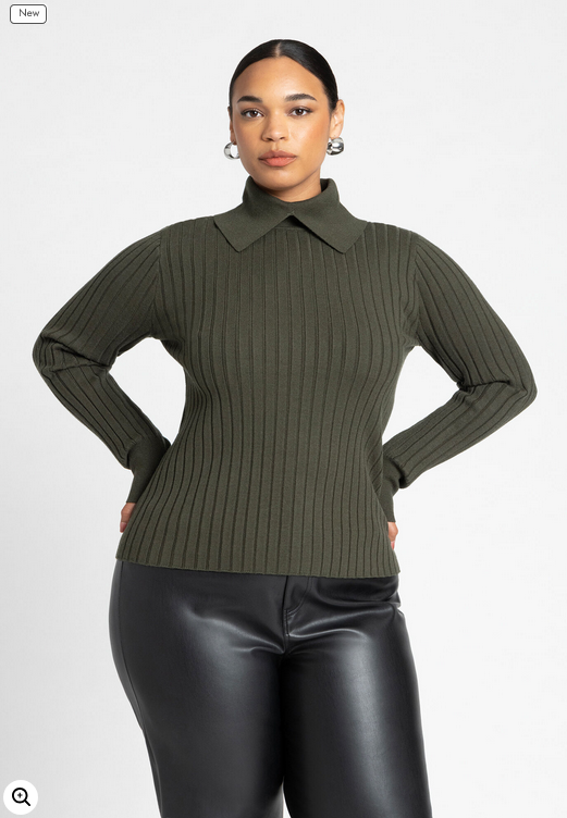 ELOQUII Women's High Collar Sweater