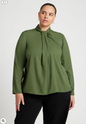 ELOQUII Women's Standing Cowl Collar Drape Blouse