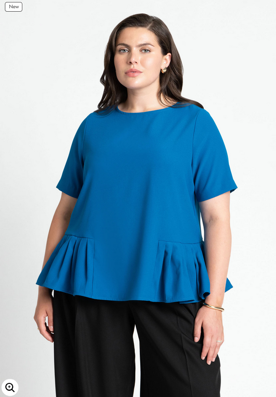 ELOQUII Women's Pleated Hem Top