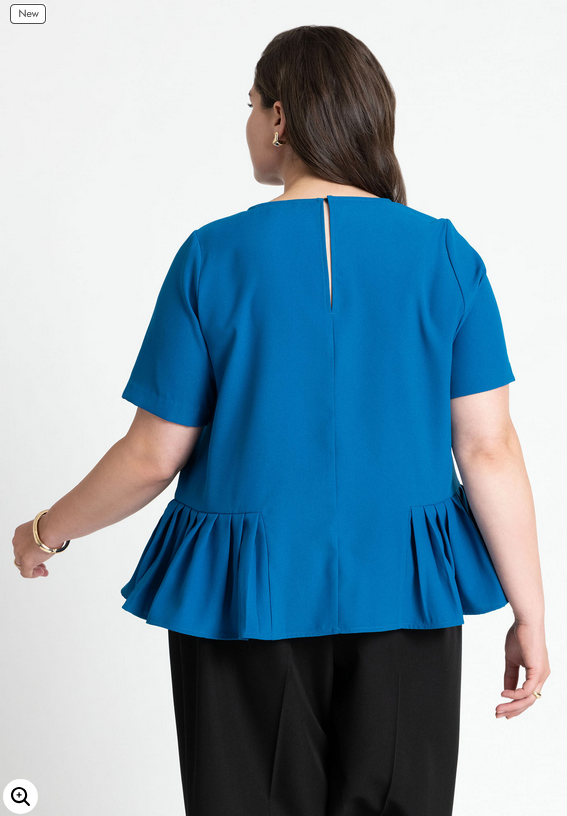 ELOQUII Women's Pleated Hem Top