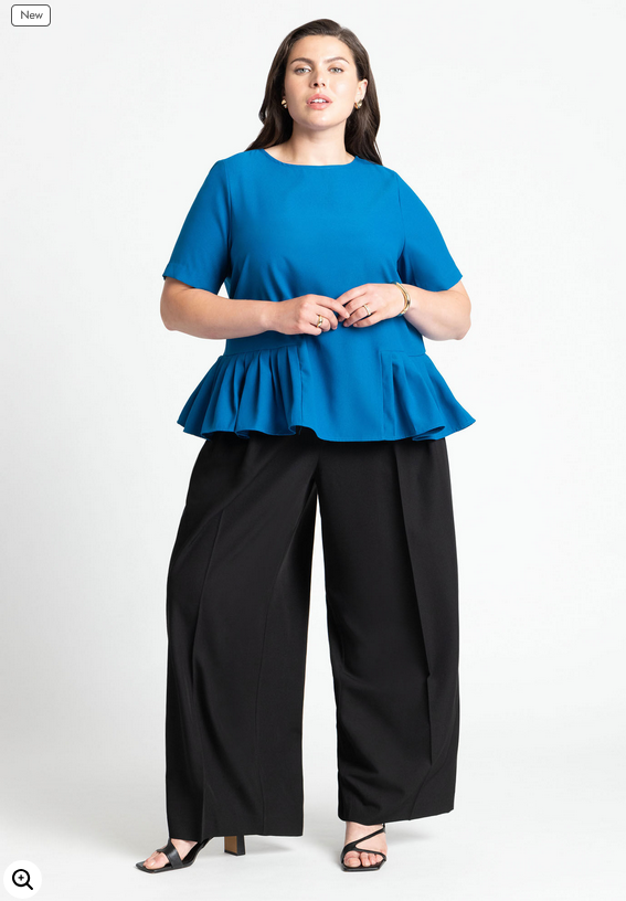 ELOQUII Women's Pleated Hem Top