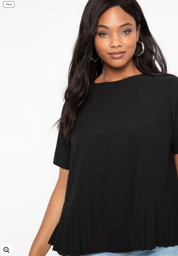 ELOQUII Women's Pleated Hem Top