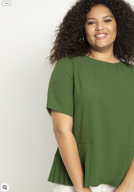 ELOQUII Women's Pleated Hem Top
