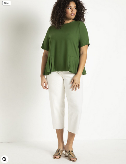 ELOQUII Women's Pleated Hem Top