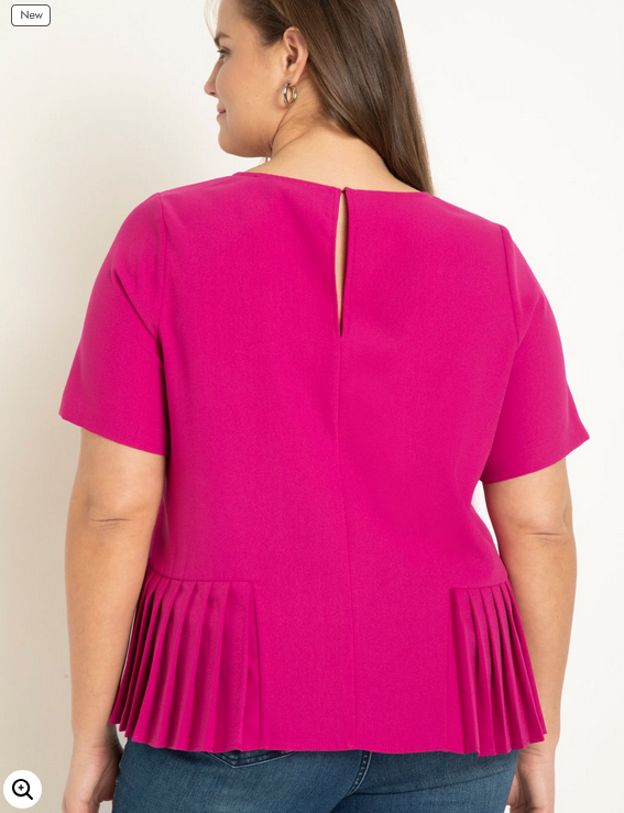 ELOQUII Women's Pleated Hem Top