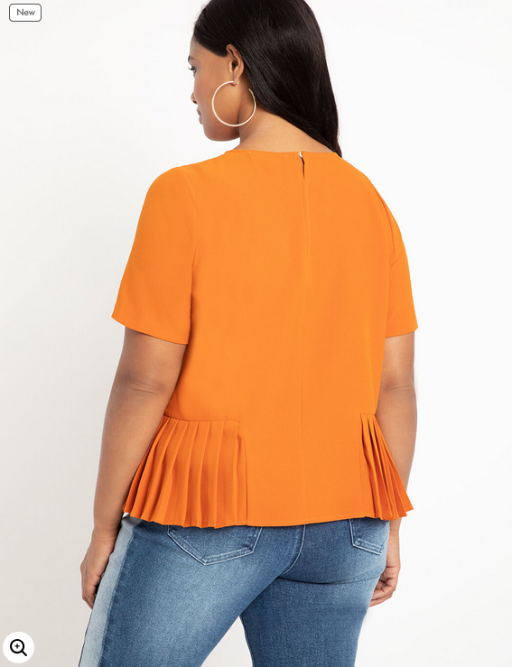 ELOQUII Women's Pleated Hem Top