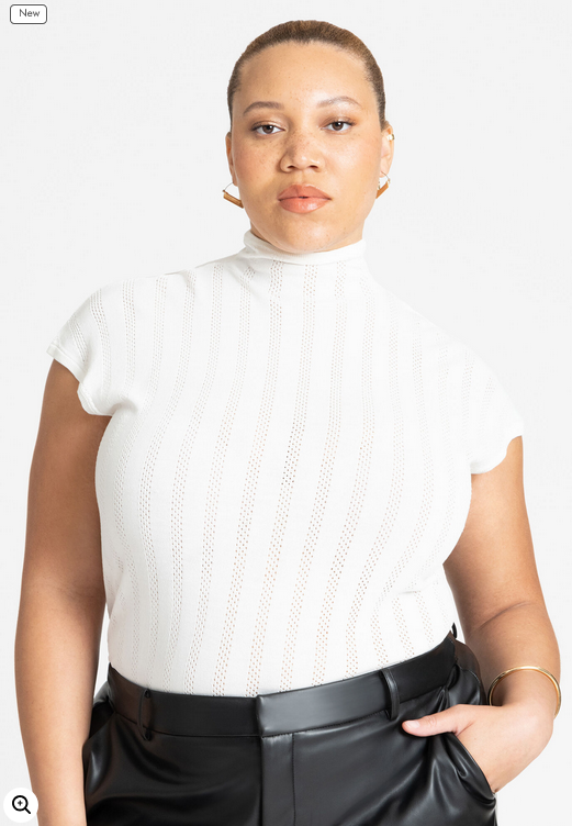 ELOQUII Women's Sheer Stripe Sweater
