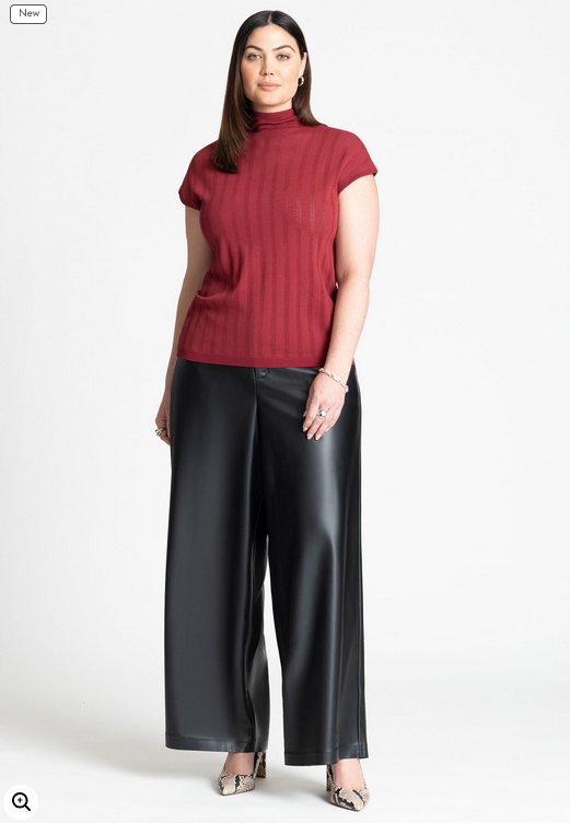 ELOQUII Women's Sheer Stripe Sweater