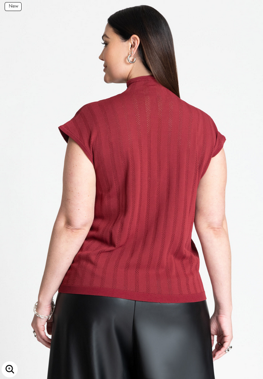 ELOQUII Women's Sheer Stripe Sweater