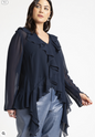 ELOQUII Women's Ruffle Trim Blouse