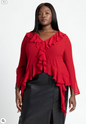 ELOQUII Women's Ruffle Trim Blouse