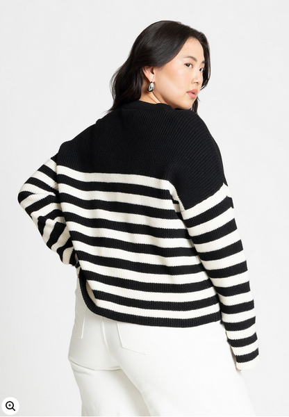 ELOQUII Women's Oversized Stripe Sweater