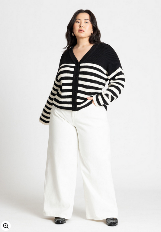ELOQUII Women's Oversized Stripe Sweater