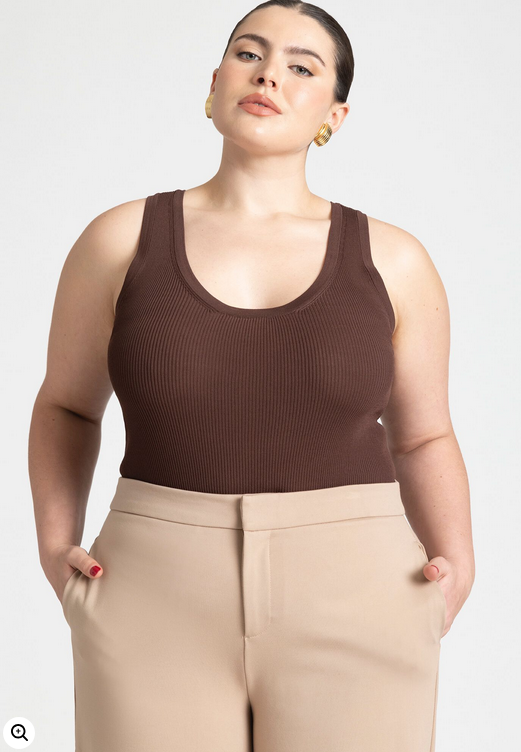 ELOQUII Women's Scoop Neck Knitted Tank