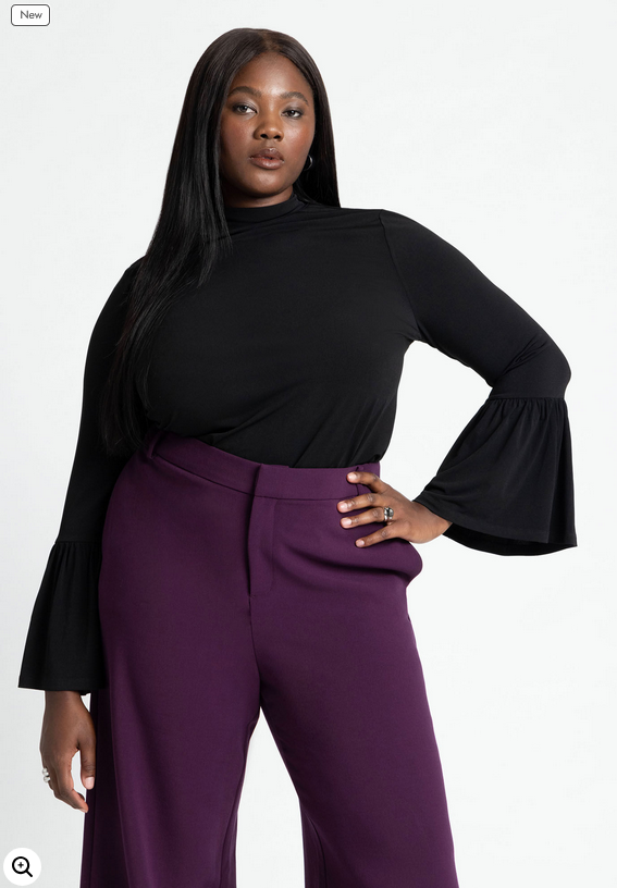 ELOQUII Women's Dramatic Sleeve Top