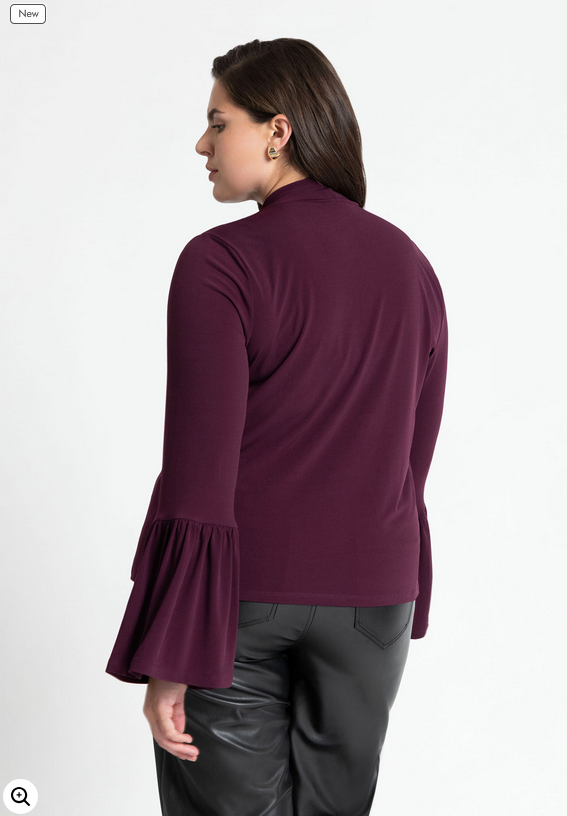 ELOQUII Women's Dramatic Sleeve Top