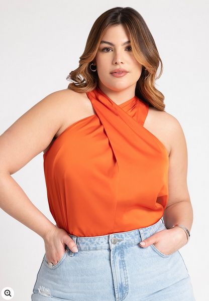 ELOQUII Women's Halter Neck Top