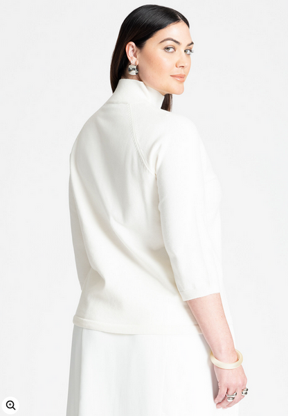 ELOQUII Women's Three Quarter Sleeve Turtleneck Sweater