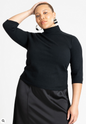 ELOQUII Women's Three Quarter Sleeve Turtleneck Sweater
