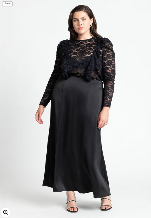 ELOQUII Women's Lace Ruffle Top