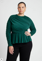 ELOQUII Women's Peplum Shirred Top