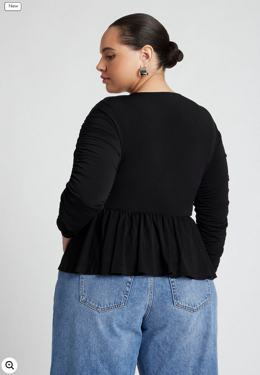 ELOQUII Women's Peplum Shirred Top