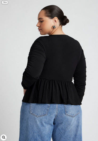 ELOQUII Women's Peplum Shirred Top