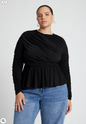 ELOQUII Women's Peplum Shirred Top