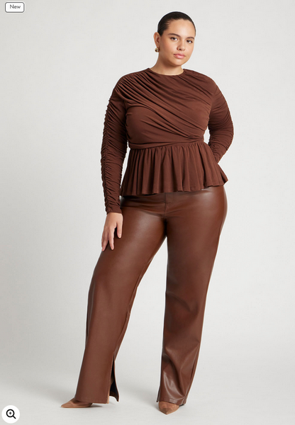 ELOQUII Women's Peplum Shirred Top