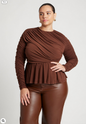 ELOQUII Women's Peplum Shirred Top