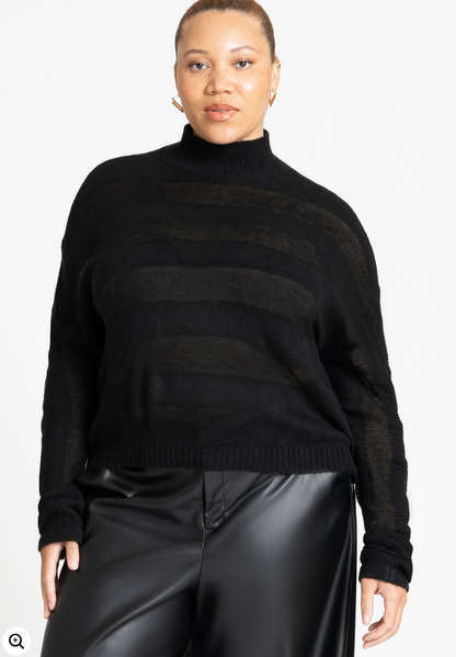 ELOQUII Women's Dolman Striped Sweater