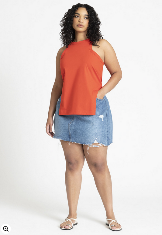 ELOQUII Women's Scooped Hem Tank Top