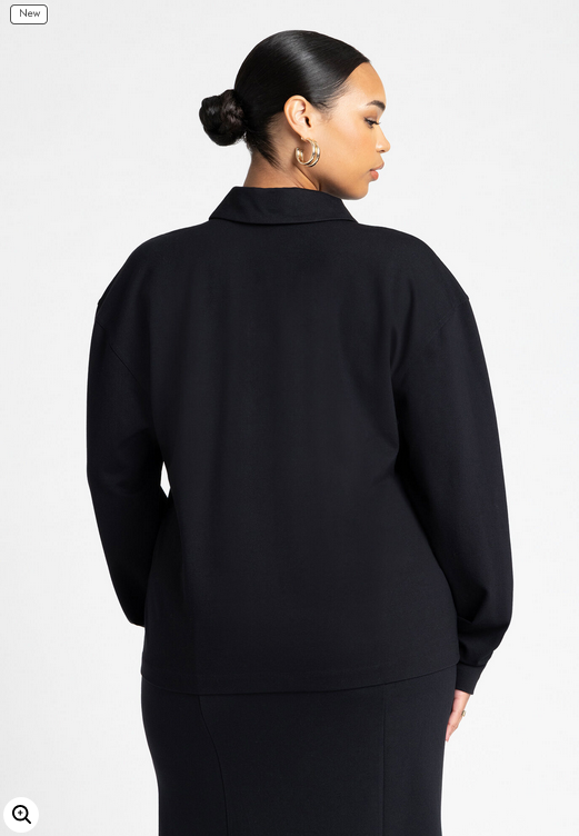 ELOQUII Women's Exaggerated Shoulder Collar Top