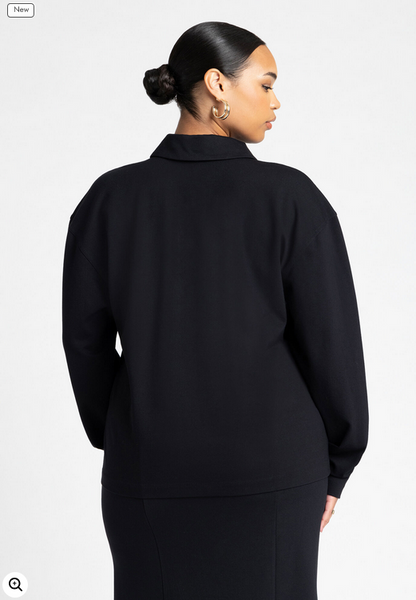 ELOQUII Women's Exaggerated Shoulder Collar Top