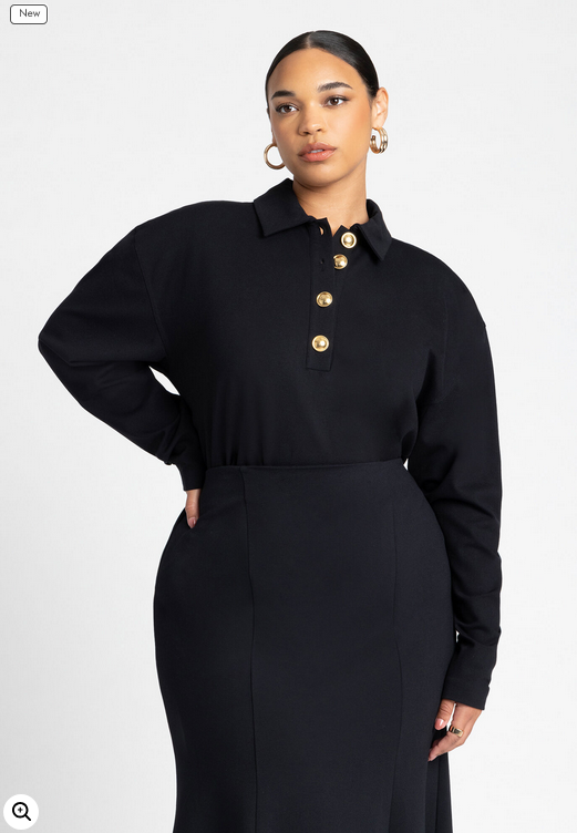 ELOQUII Women's Exaggerated Shoulder Collar Top