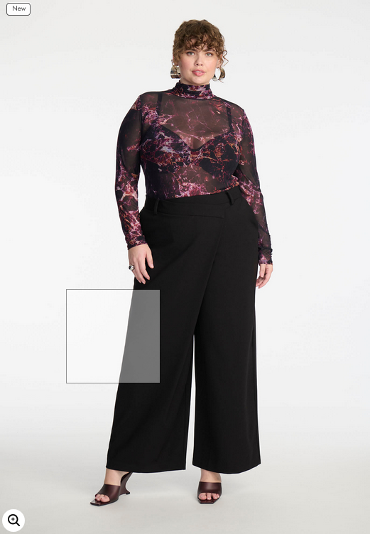 ELOQUII Women's Printed Turtleneck Top