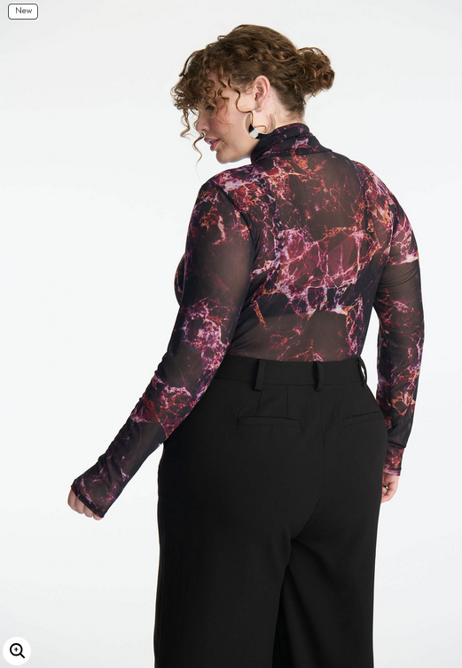 ELOQUII Women's Printed Turtleneck Top