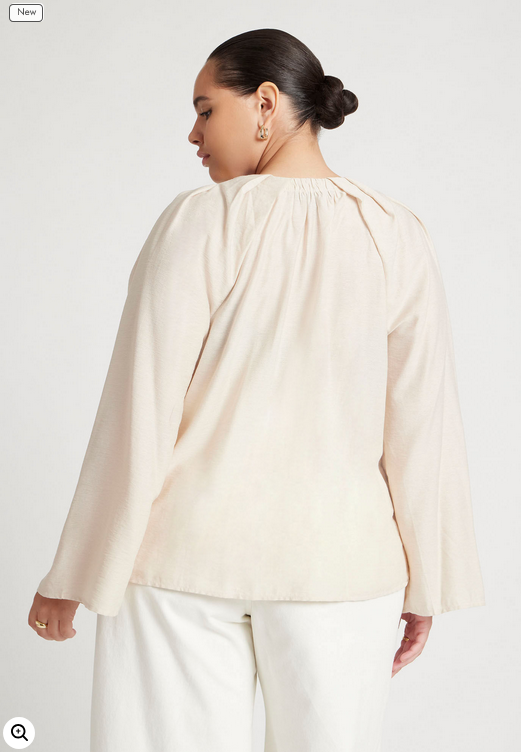 ELOQUII Women's Neck Drape Wide Sleeve Top
