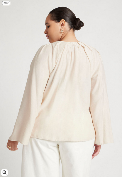ELOQUII Women's Neck Drape Wide Sleeve Top