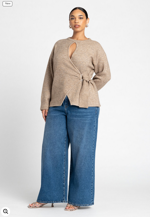 ELOQUII Women's Belted Sweater