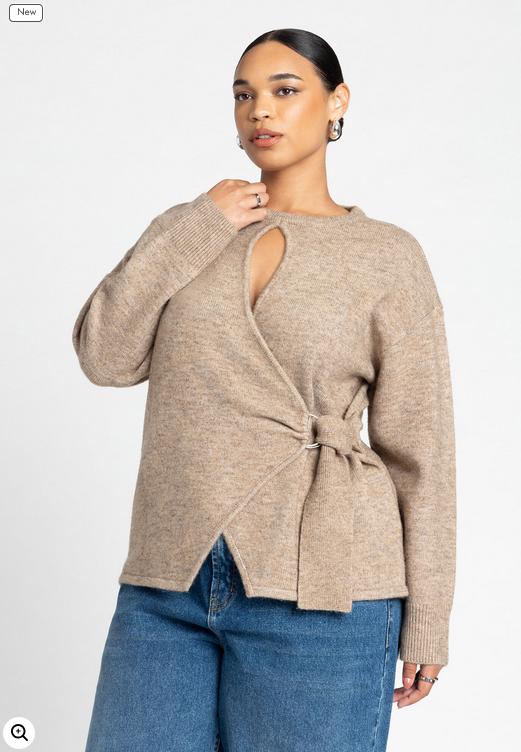 ELOQUII Women's Belted Sweater