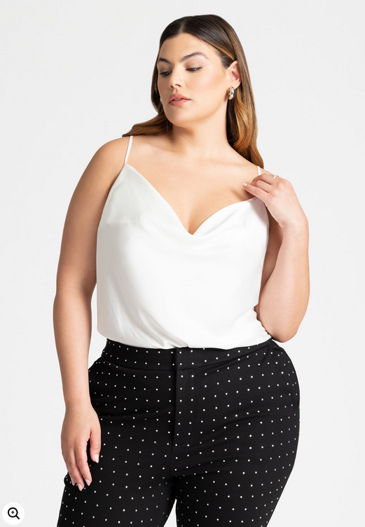 ELOQUII Women's Scooped Cowl Neck Top