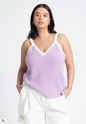 ELOQUII Women's Pointelle Detail Top