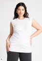 ELOQUII Women's Ruched Overlay Detail Top