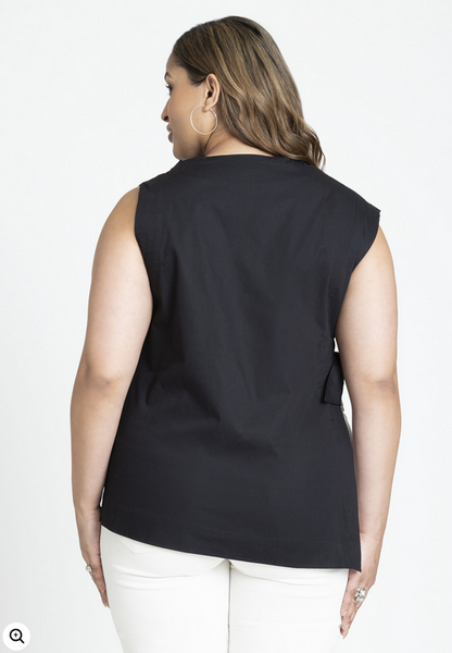 ELOQUII Women's Asym Tie Top