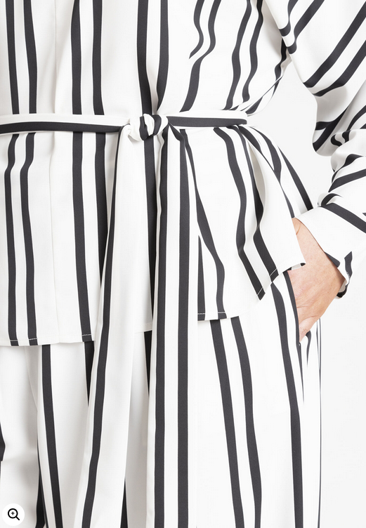 ELOQUII Women's Waist Tie Striped Top