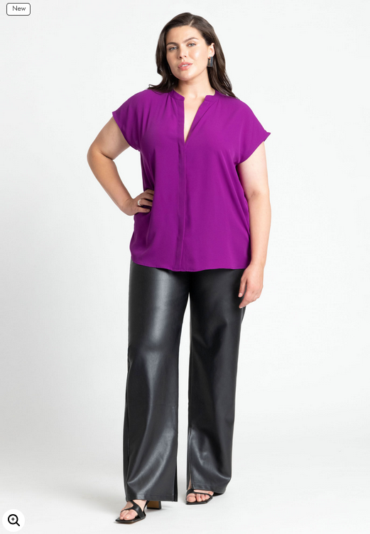 ELOQUII Women's Notch Collar Blouse 2