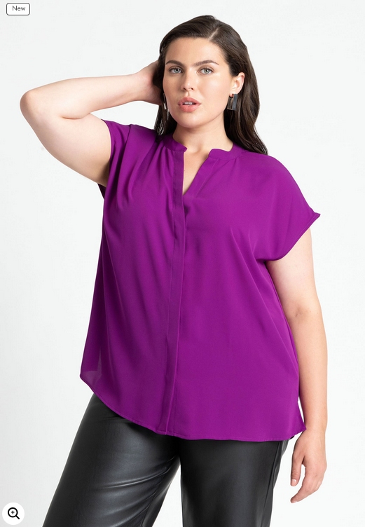 ELOQUII Women's Notch Collar Blouse 2